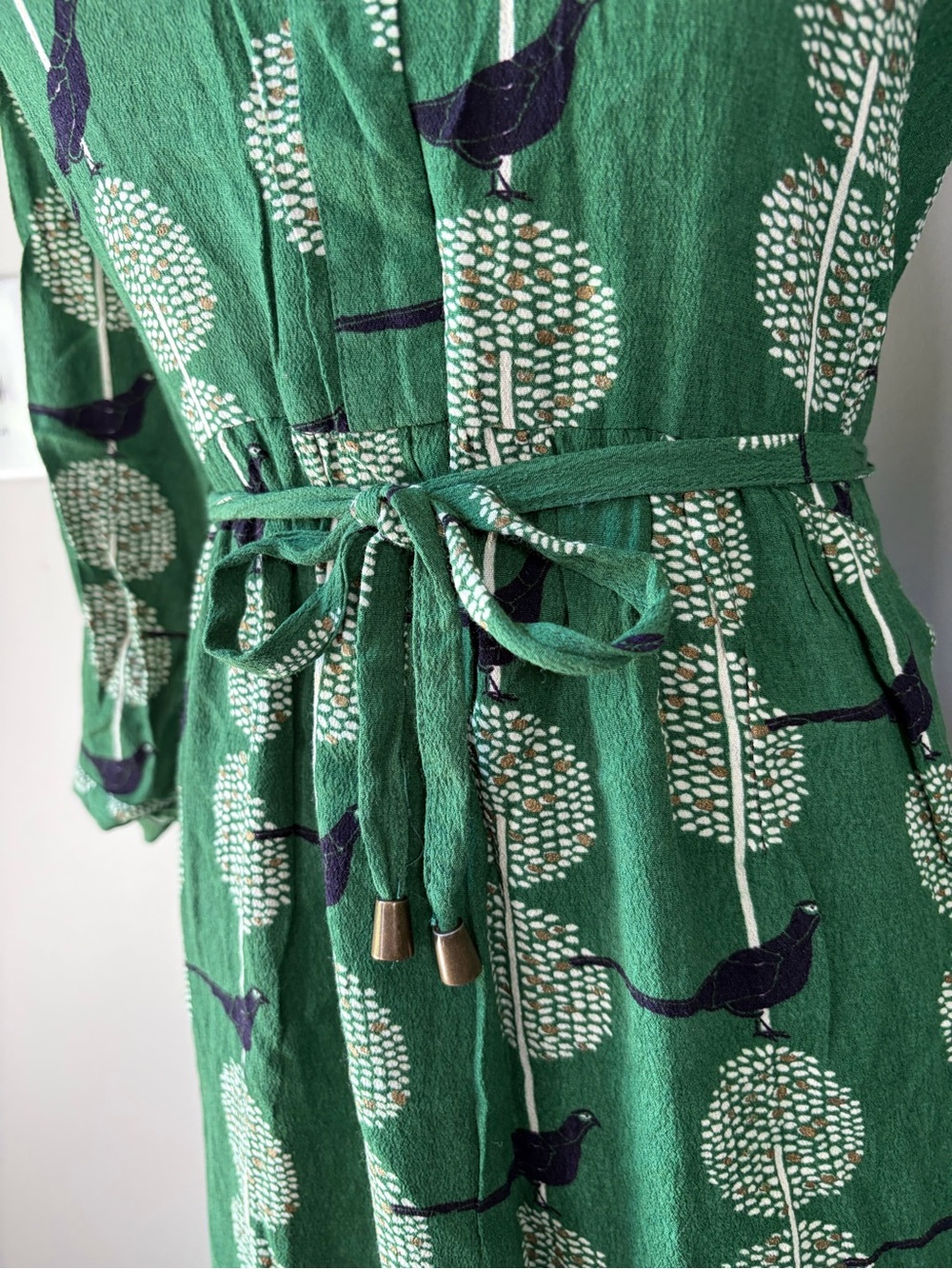 Maeve Green Devery Birds Novelty Print Tunic Shirt Dress - Picture 7 of 13